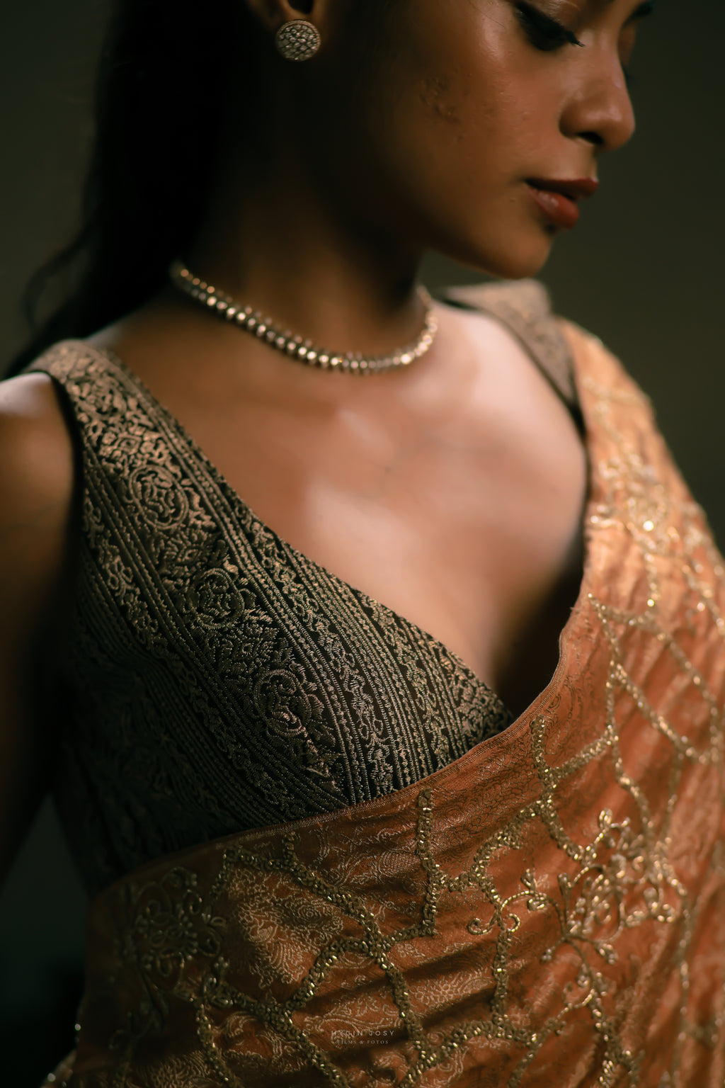 Copper Rust Orange Saree
