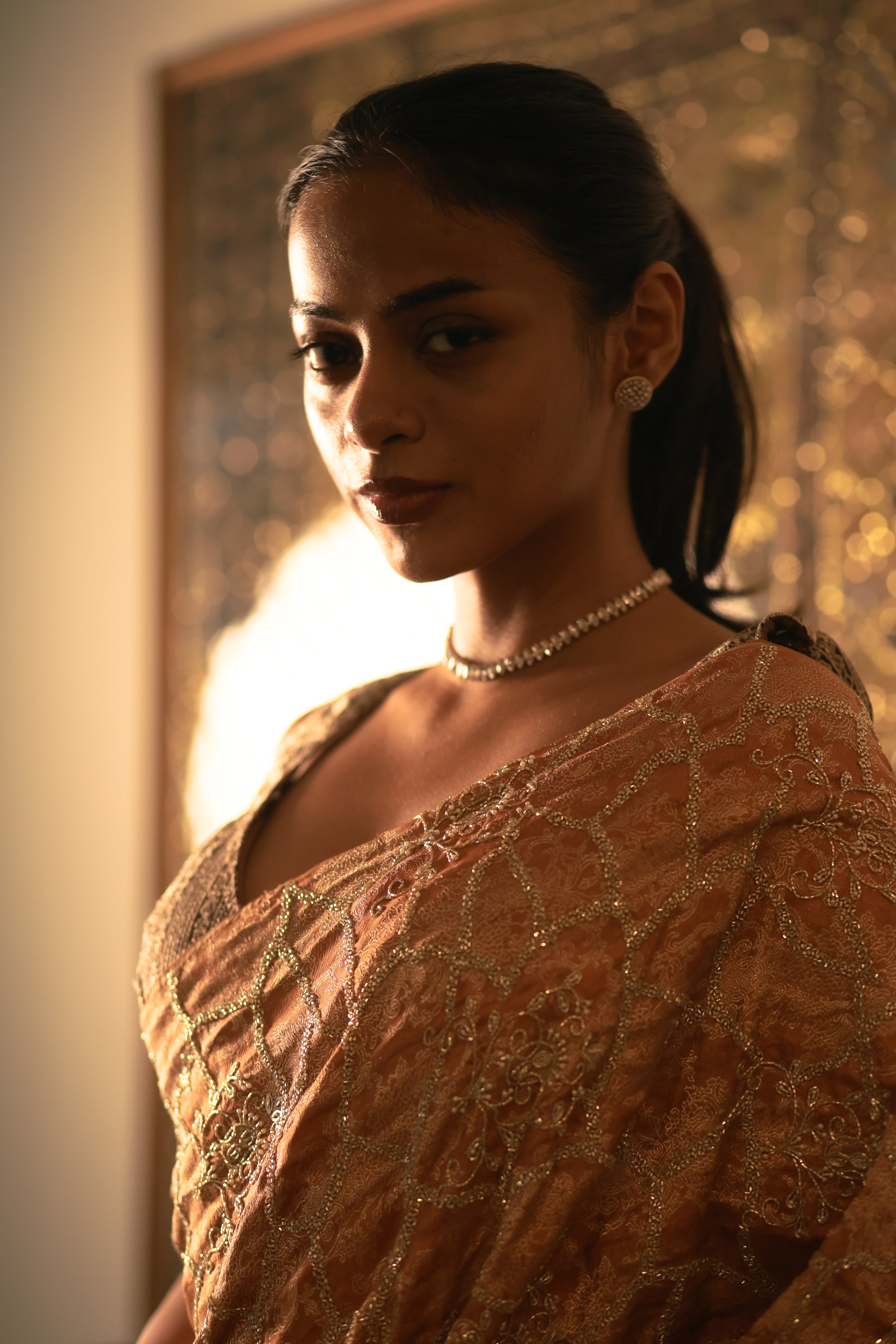 Copper Rust Orange Saree