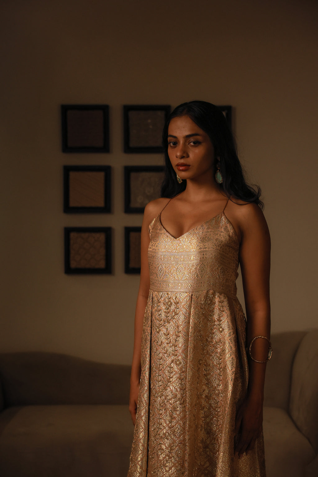 Brocade Embellished Dress