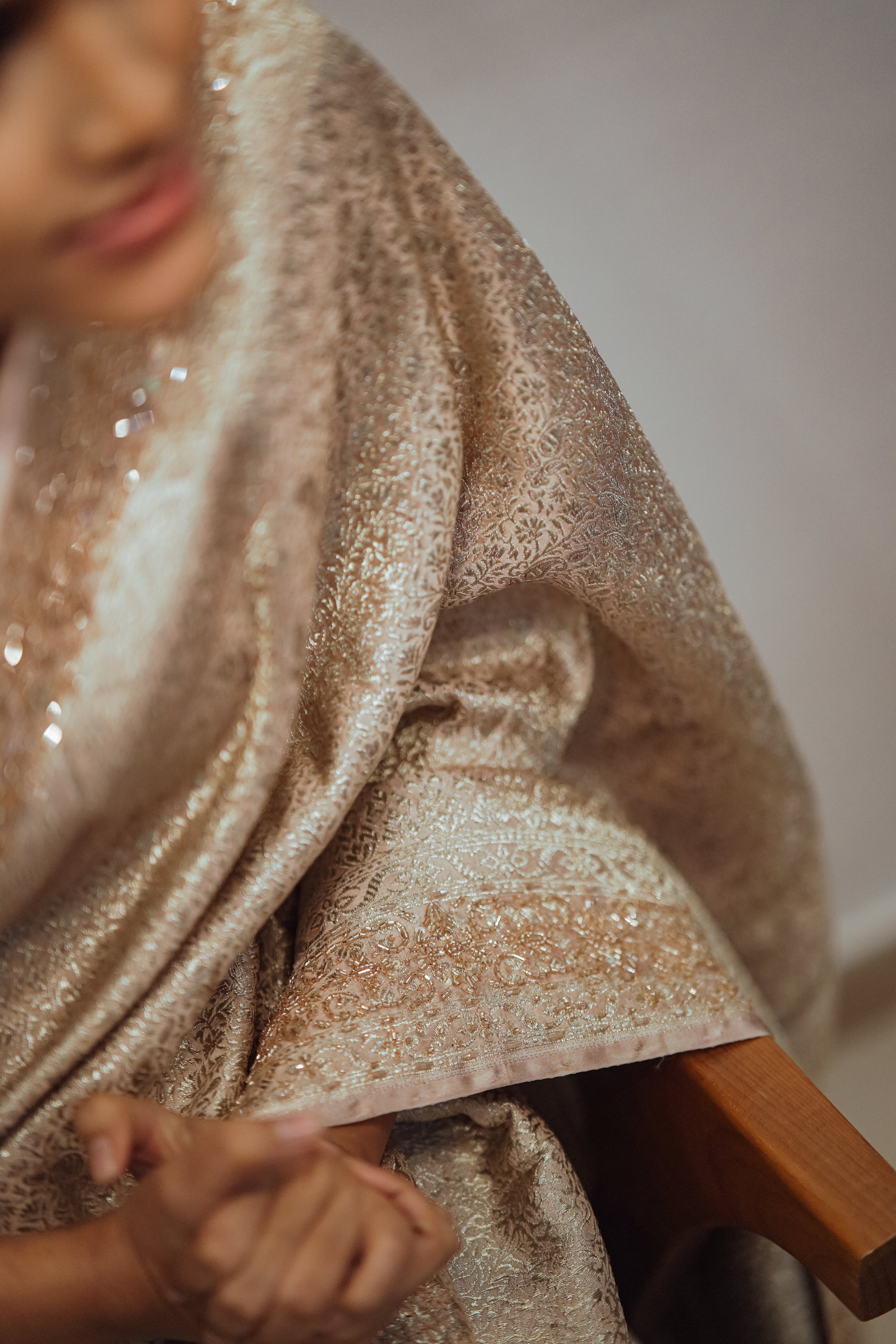 Brocade Saree with Embellished Borders