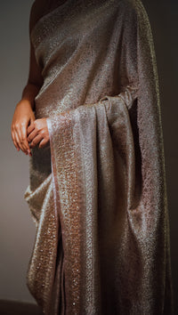 Brocade Saree with Embellished Borders